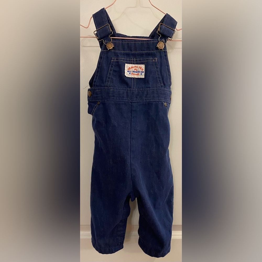 Health-Tex Overalls Size 24 Mos Blue Chambray All-American Adjustable Vintage